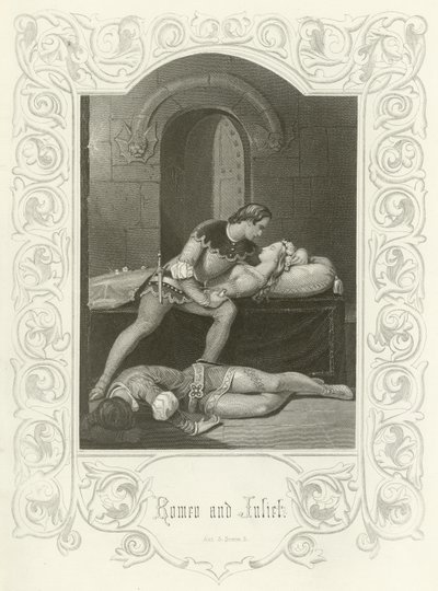 Romeo en Julia, Act V, Scene III door Joseph Kenny Meadows